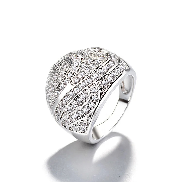 DTINA Fashion New Platinum Ring Crystal Couple Ring