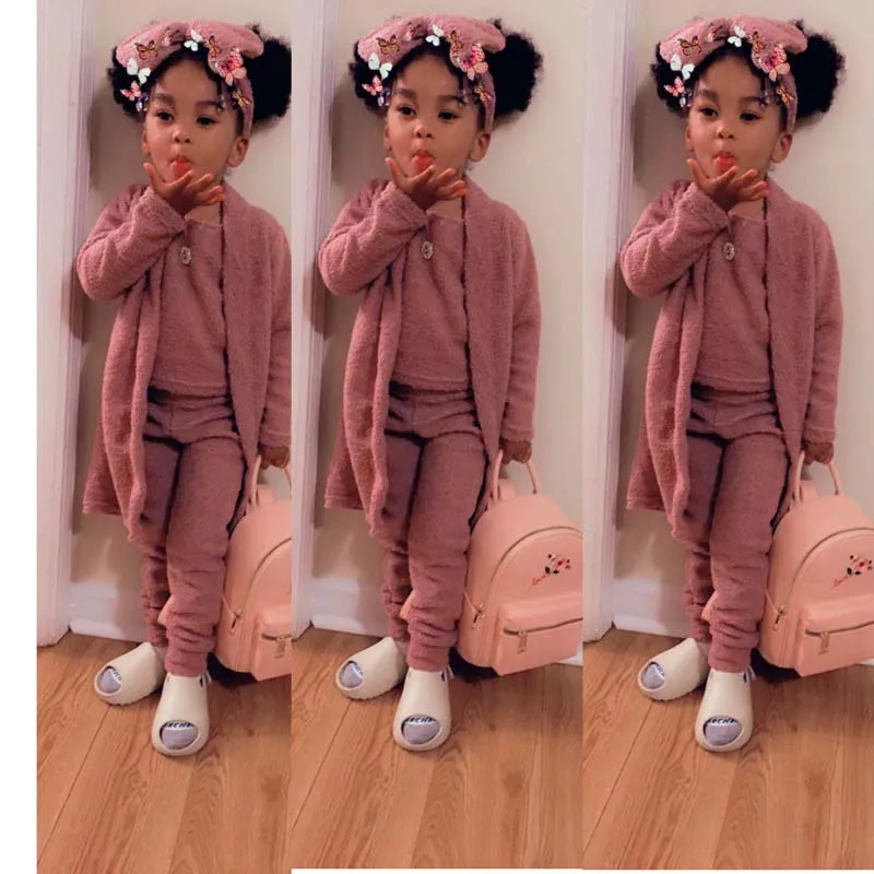 4-Pieces Trendy Children Clothes Autumn /Winter 2021 Baby Girls Clothing Sets Clothes For Girls Kids Teenagers With Small Moq