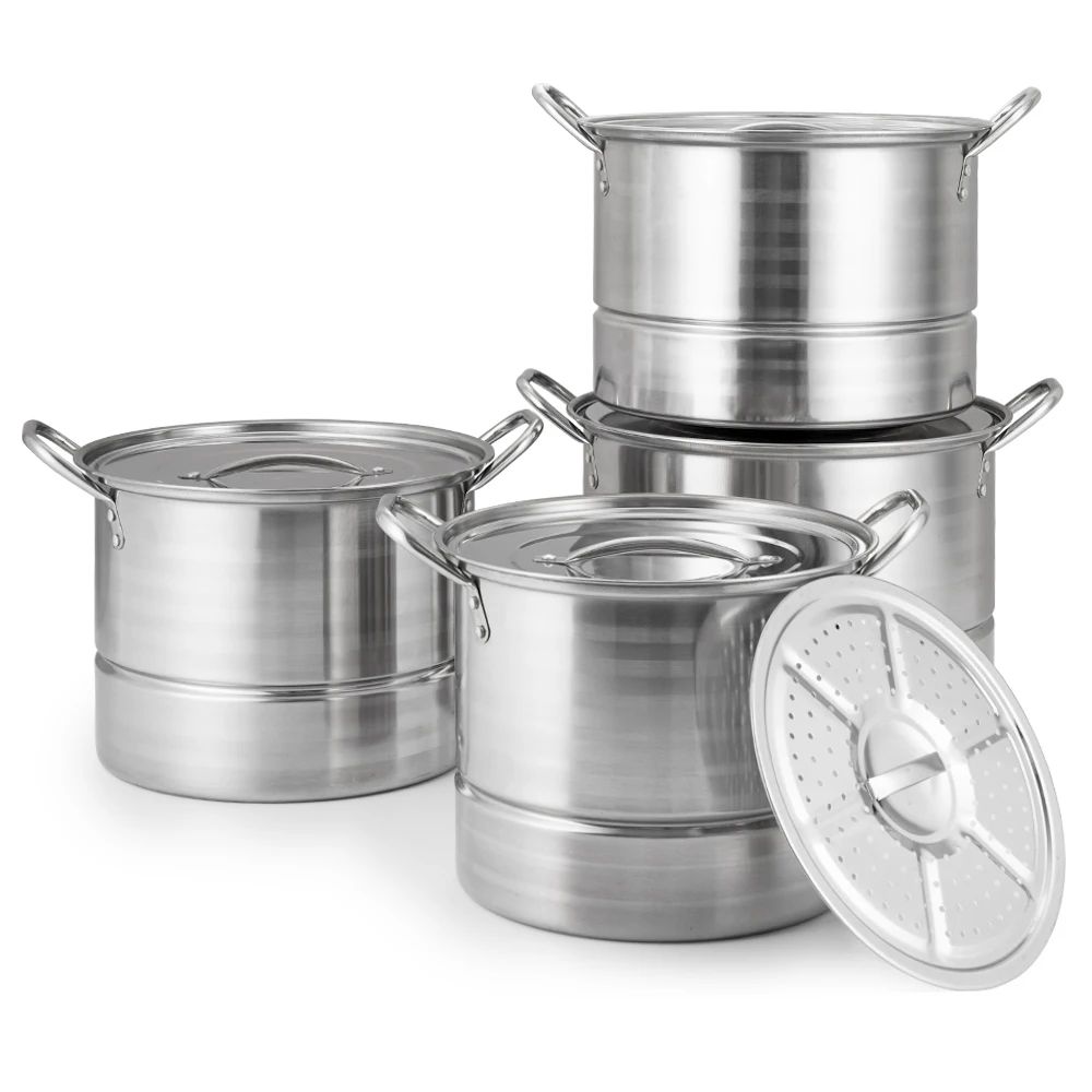 Luxury Kitchenware 1l/2l/3l/4l Soup & Stock Pots Stainless Steel Big Soup Pot With Steamed Pieces