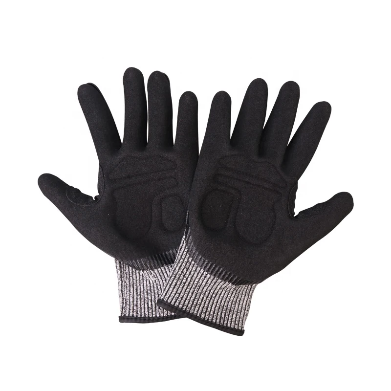 Антиударные защитные рабочие перчатки с нитриловым покрытием, Вибропоглощающие перчатки, защищающие от порезов велосипедные перчатки