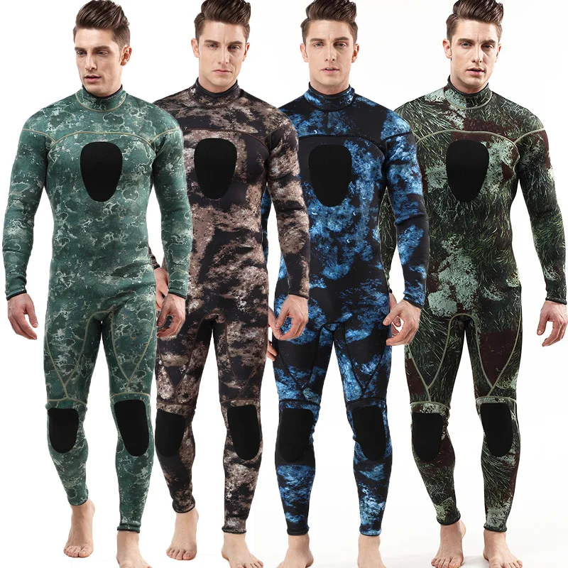 Hot Sale 3mm Neoprene Scuba Diving Suit Ultra Stretch Back Zip Wet suit Camouflage Spearfishing Mens Wetsuits for Surfing