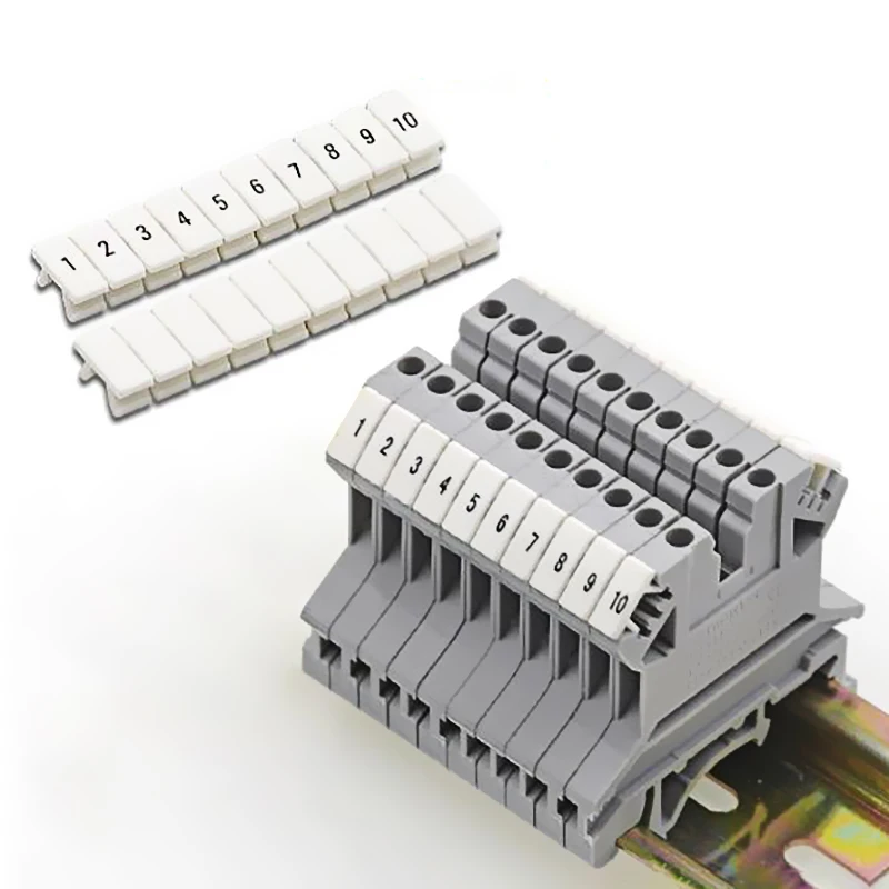ZB4 Digit Marking Bar with UK1.5N ST1.5 Terminal Block Flame Retardant Number Strip Blank Tags