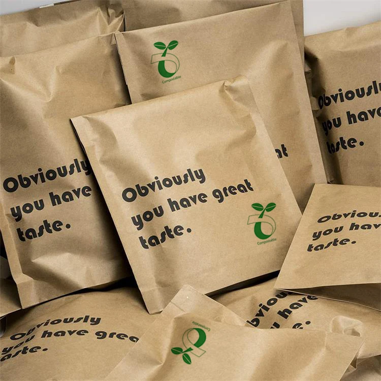 Custom Eco Friendly Biodegradable Thick Shipping Polymailer Brown Kraft Paper Mailer Bag Rigid Cardboard Recycled Envelopes