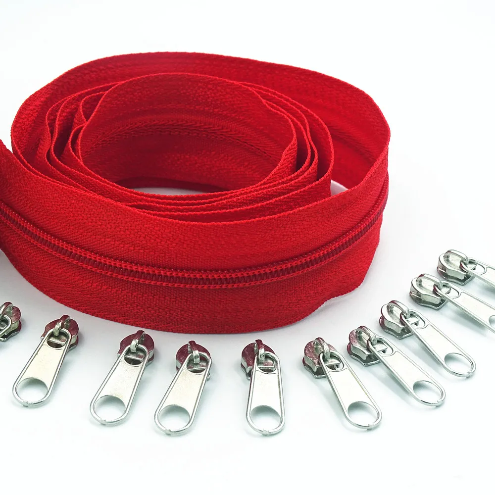 Manufacturer wholesale cheap price high quality 5# durable custom length and logo jacket long chian Auto lock nylon zipper