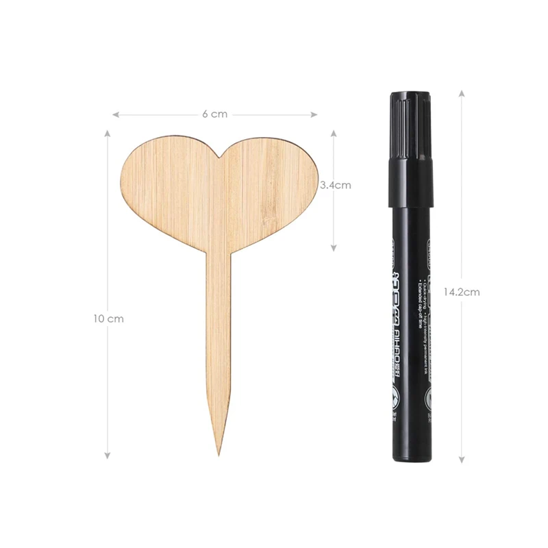 Bamboo Wooden Plant Labels Garden Tags Markers Eco-Friendly Plant Sign For Seed Pot Herbs Flowers Expanded Clay