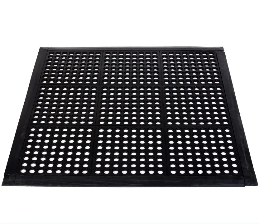 Rubber Mat Drainage Holes Cafe, Bar Wash Area Rubber interlocking Mats