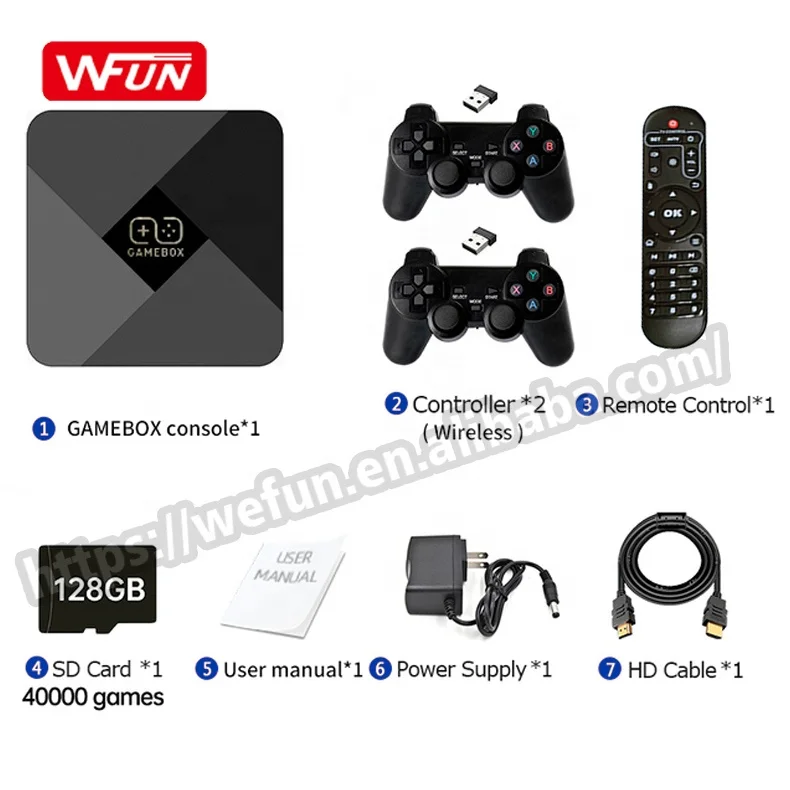  S905L чип Ретро видео juegos consola 4K HD аркадные Wi-Fi Детские 40000 видеоигры с двойным беспроводным
