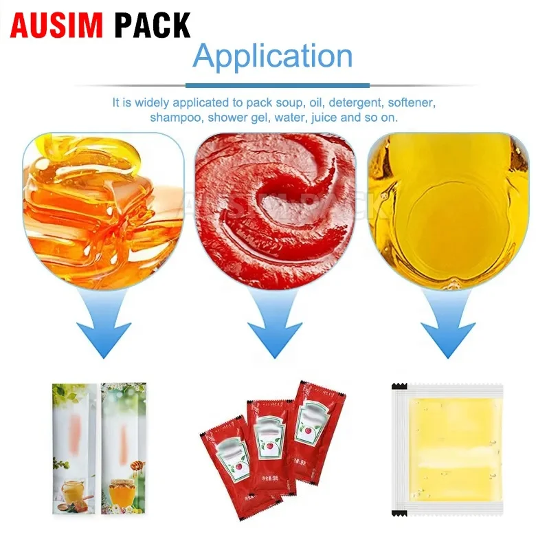 Fully automatic 4 lane vertical ffs machines multilane liquid sachet filling honey stick packaging machine