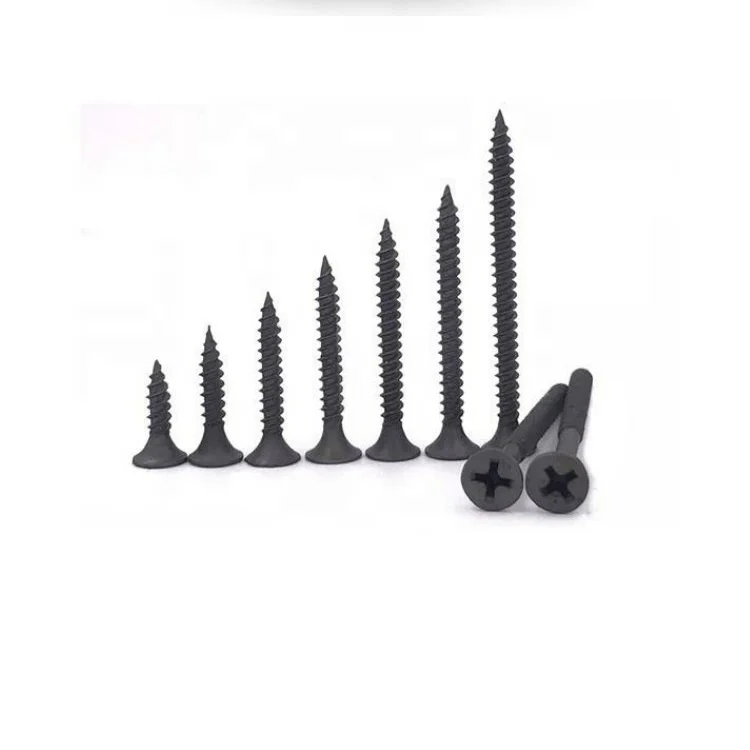 
Cross decorative steel material black flat head wood screws for furniture 