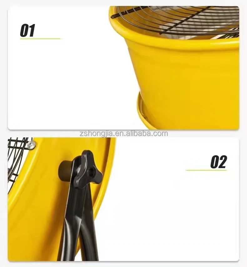 HJ-30ID High Velocity Metal Cooling Air Warehouse Garage Workshop Use Tilting Direct Drive 30 Inches Industrial Drum Fan