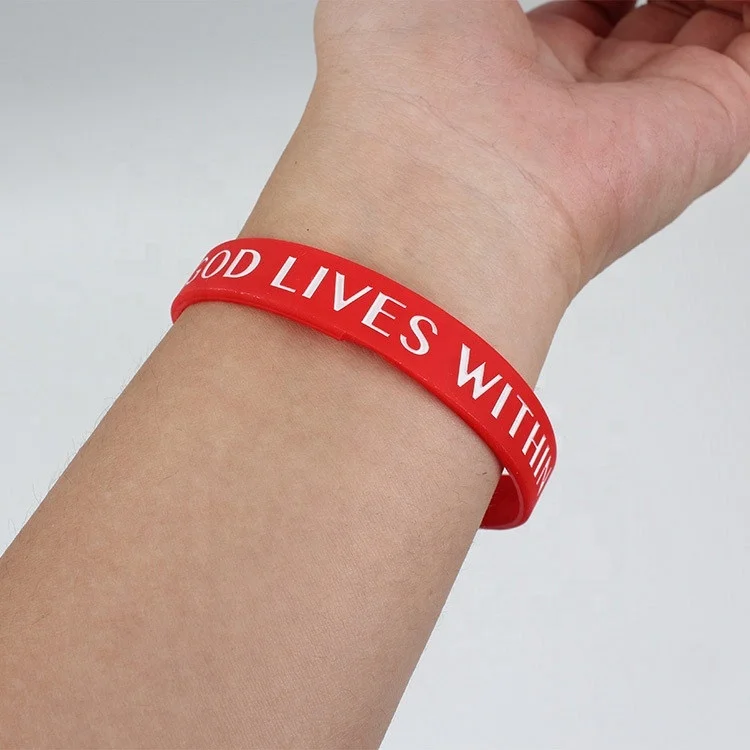 Cheap Custom Double Sided Logo Soft Rubber Silicone Bracelets for Gift