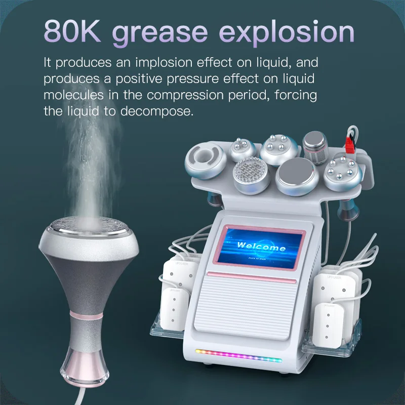 80K Cavitati0n Machine 9 in 1 Radio Frequency Cavitati0n RF Vacuum Body Massage Beauty Device for Arm Waist Thigh Hip Leg