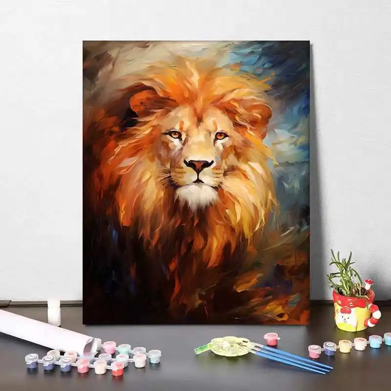 Paint by Numbers for Adults Beginner Kids DIY animals  canvas painting Oil Painting Kit on Canvas Drawing Paintwork