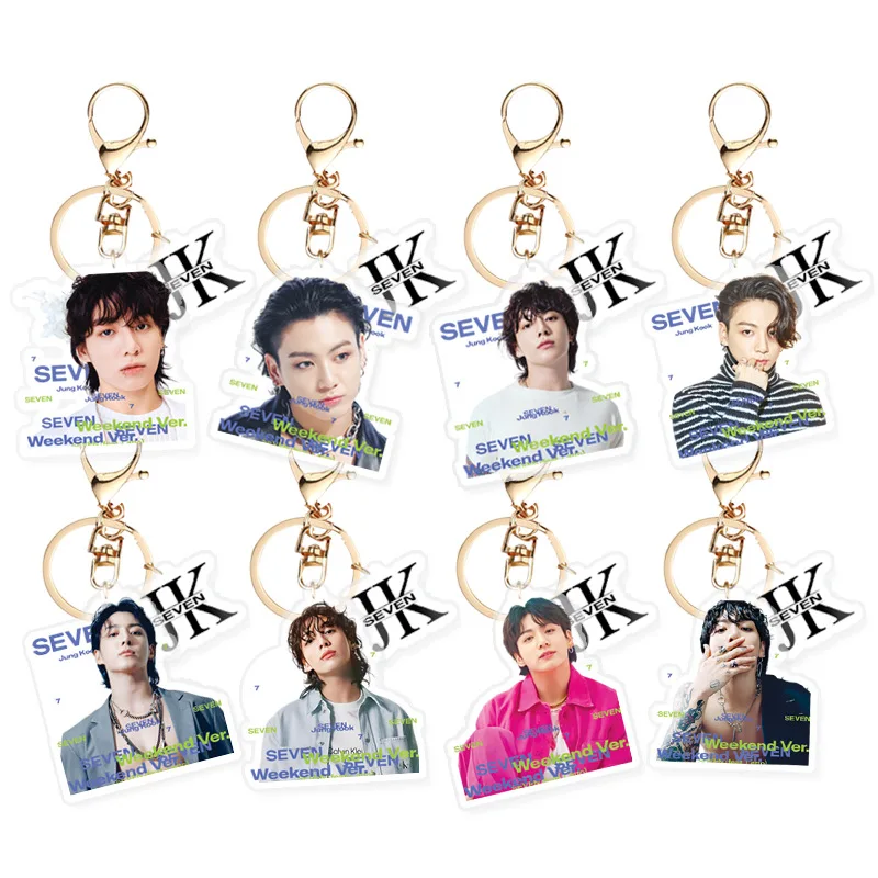 KPOP JK SEVEN Solo Album HD Photo Printed Acrylic Keychains Fashion Action Figure Keyuring Pendant Fans Bag Decorative Gifts