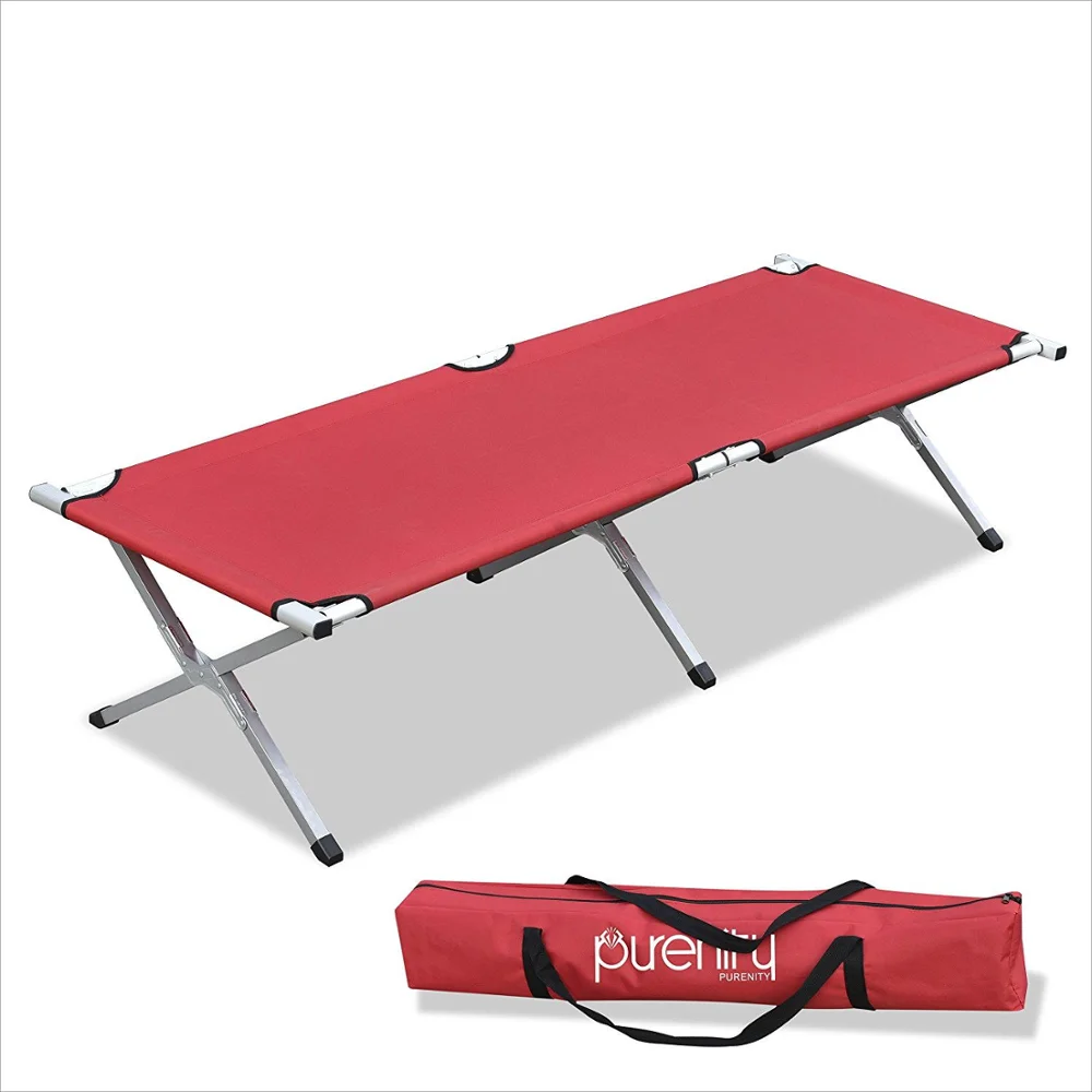 Stock Good Quality Folding Bed Aluminum Medical Bed Outdoor And Indoor With Carry Bag Camping Cot Extra Duty Camping Bed