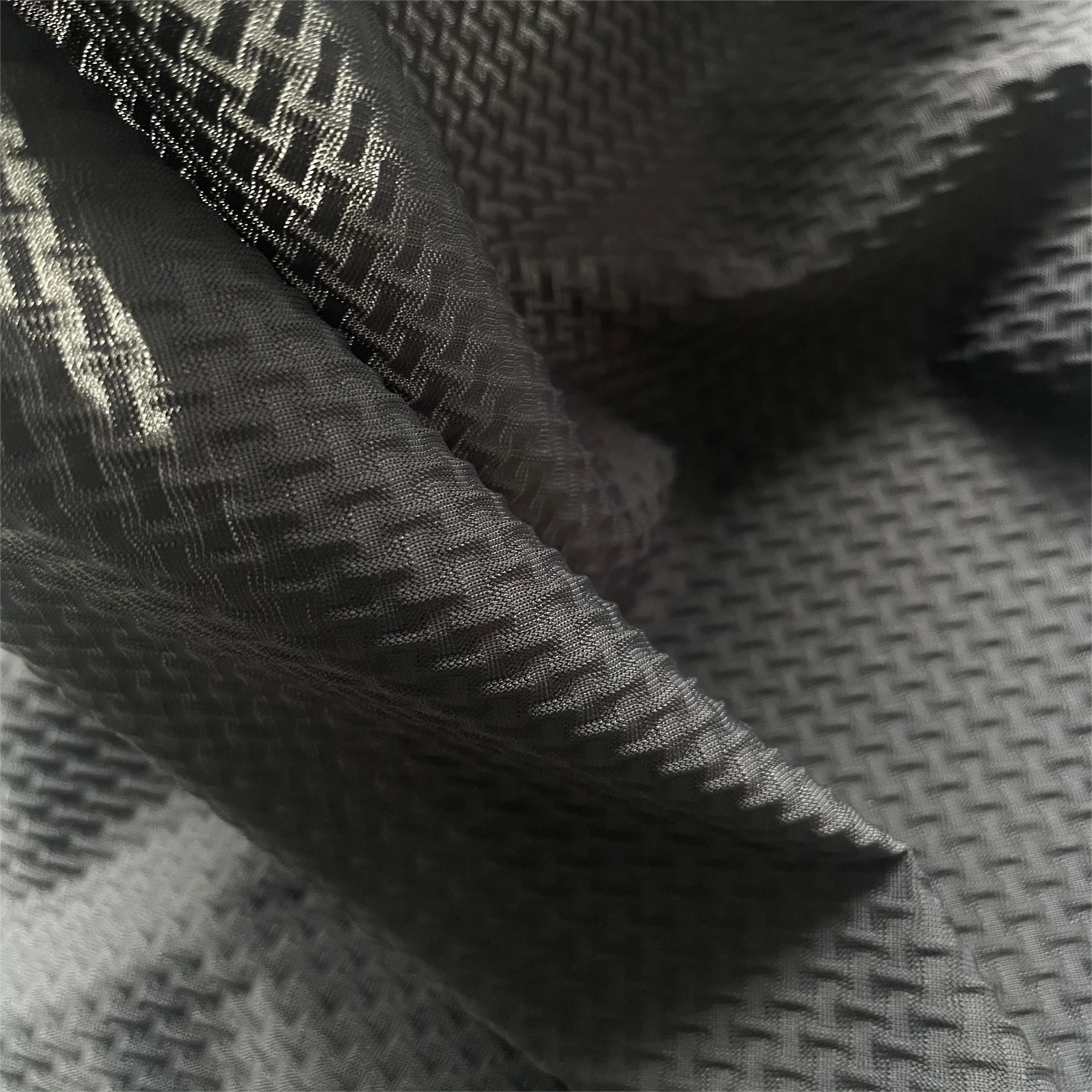 High quality nylon 4 way elastic  jersey fabric bubble bamboo jacquard knit skin-friendly quick-dry sportswear Polo shirt yoga