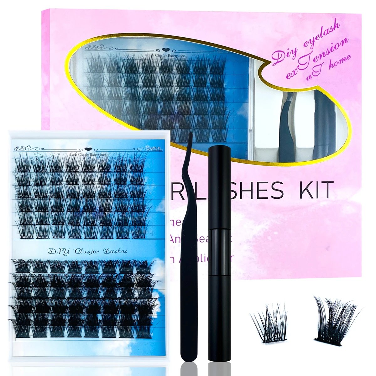 Factory Wholesale New style DIY Eyelash Extention KIt Lash Clusters Private Label Segment Eyelashes