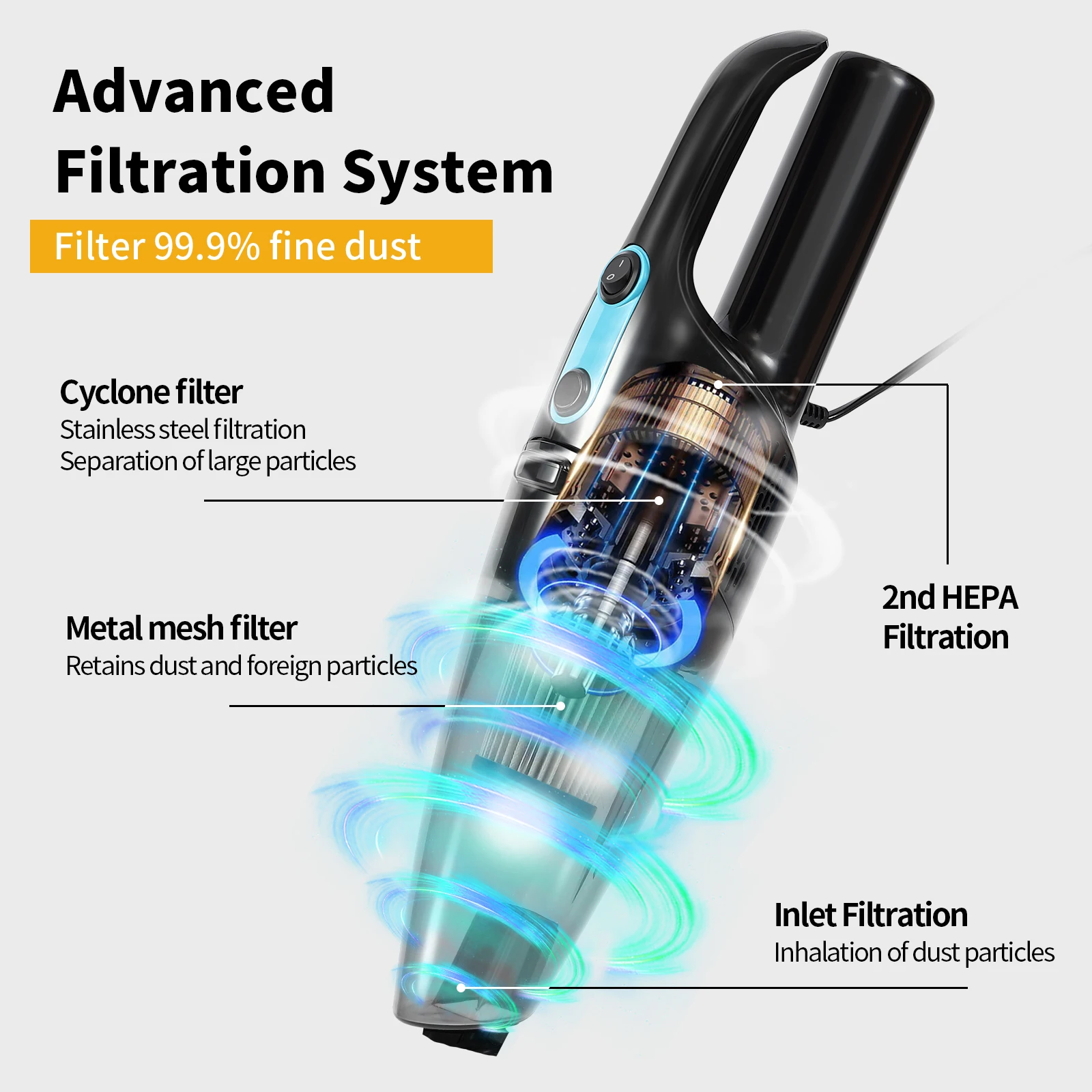 600W Powerful Wired Stick Vacuum Cleaners Vertical Corded Bed Carpet Cleaner for Floor Sofa Electric Brush Motor Dry Cyclone