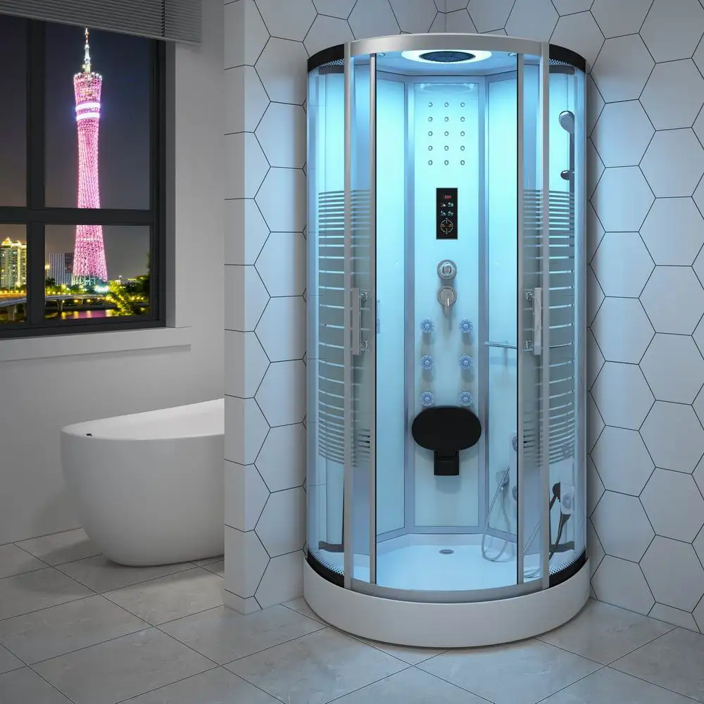 Luxury Black Hydro Massage and Steam Bathroom Shower Cabins Applied to Hotels