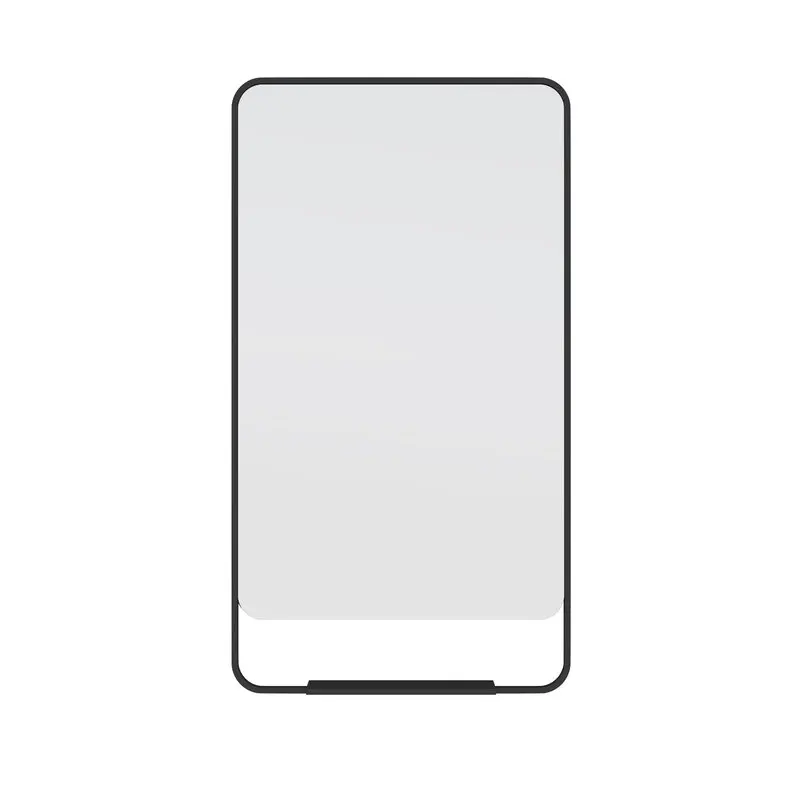 
designer framed black metal mirror with storage for wall decoration 