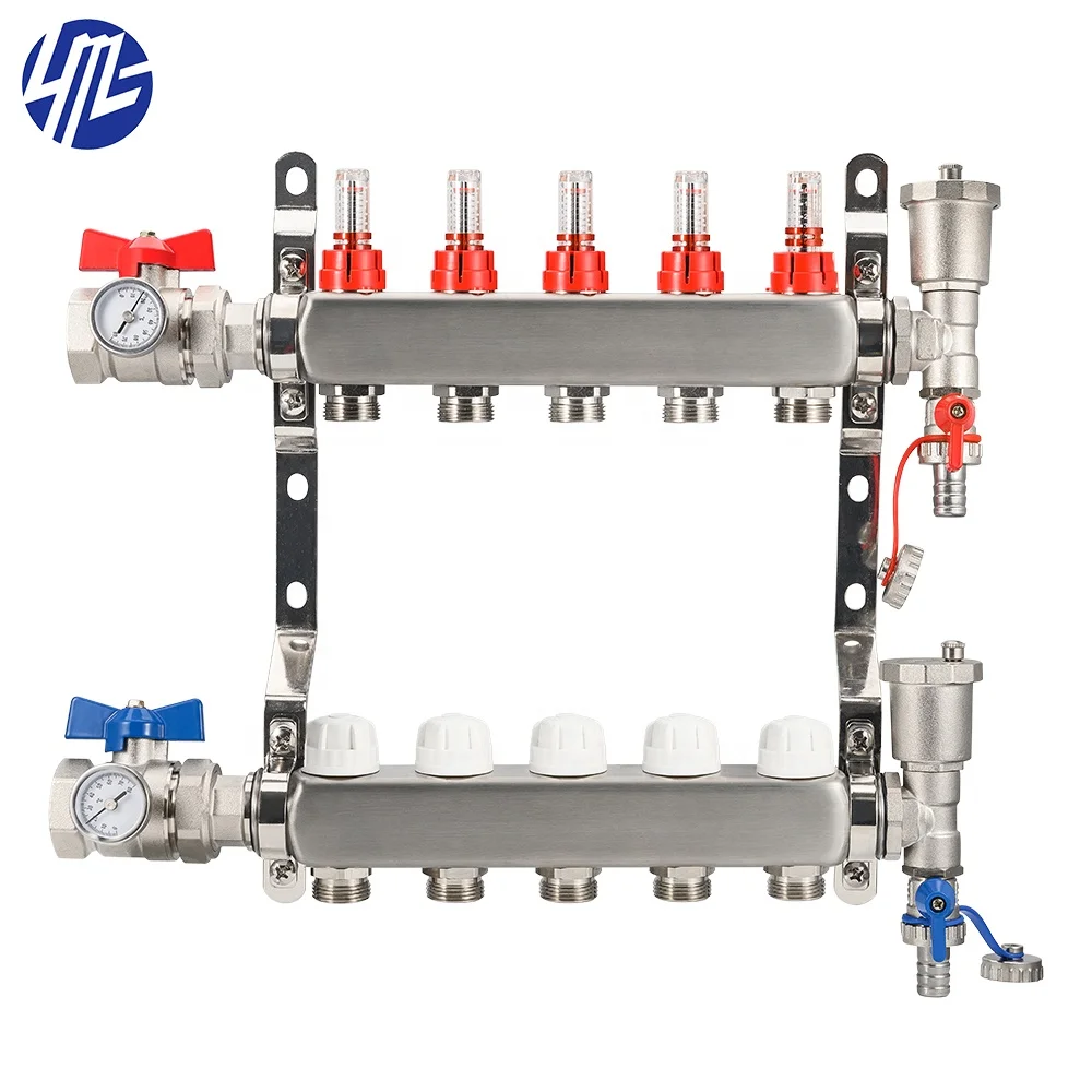 Stainless Steel Manifold For Water Pipe Underfloor Heating Mixing Valve