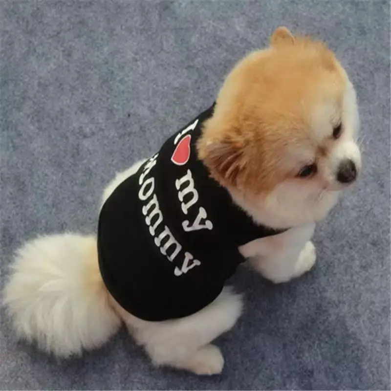 Летняя футболка с милым принтом для домашних животных одежда щенков и собак жилет кошек хлопковая мопса костюмы маленьких