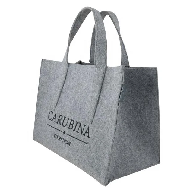 Fashion shopping eco-friendly foldable customized felt bag with handle