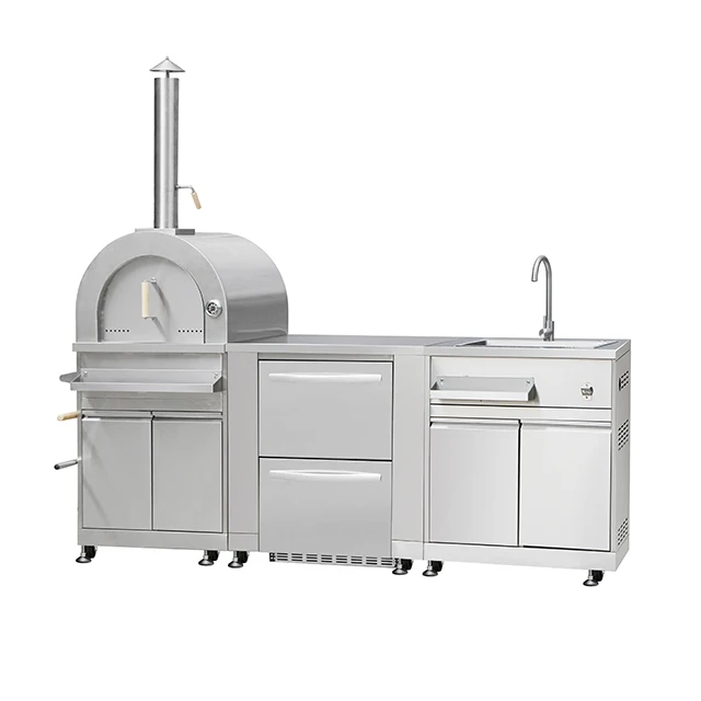 Hyxion easily assembled wholesale barbeque grill bbq grill manufacturer outdoor kitchen cabinet bbq with refrigerator