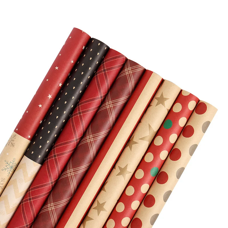 Craft Paper Colorful Star Dots Wrapping Paper Roll For Wedding Kids Birthday Holiday Baby Gift Wrap Crafts Paper Decor