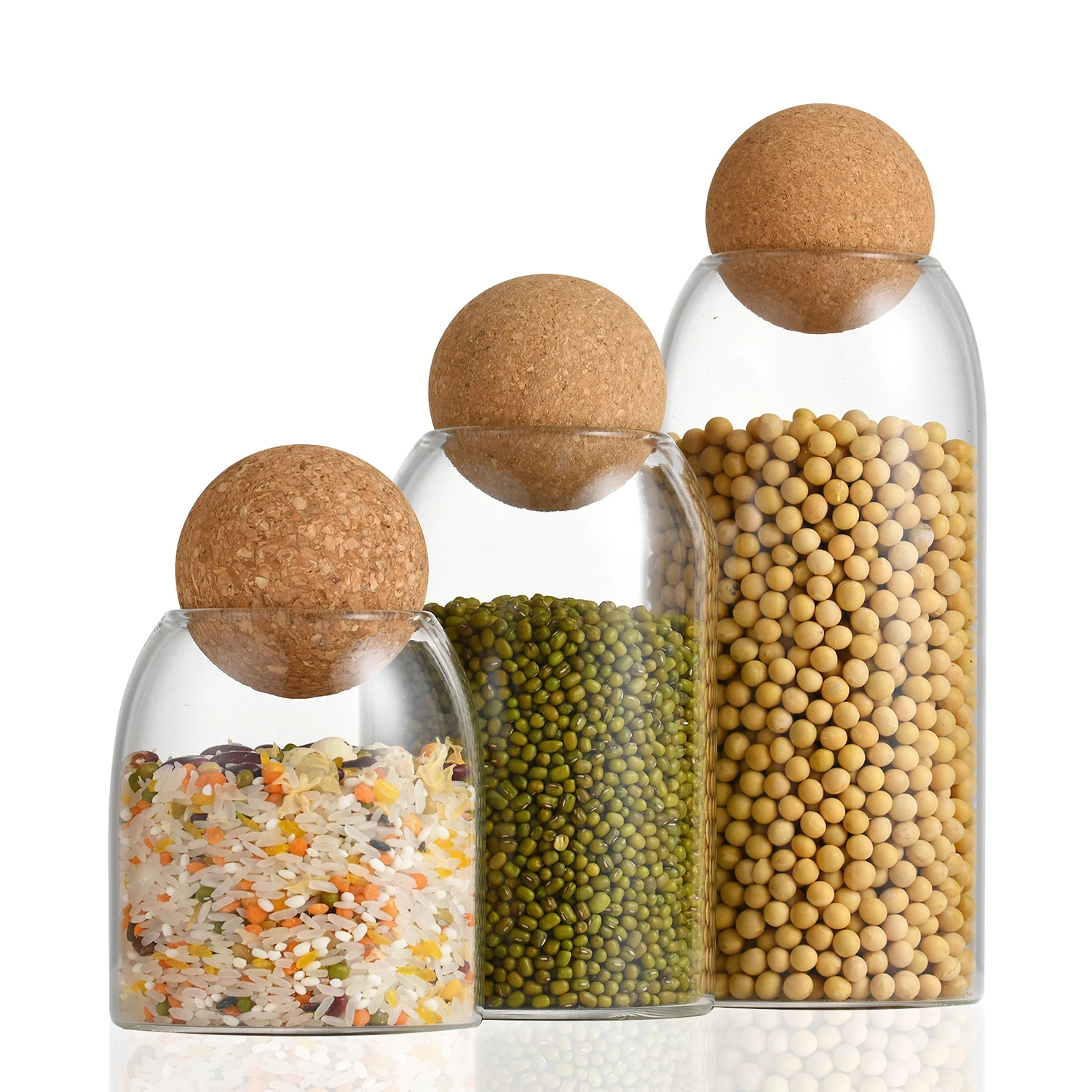 Cheap Wholesale Price 500ml 800ml 1200ml Beverage Storage Containers Glass Jar With Cork Bamboo Lid