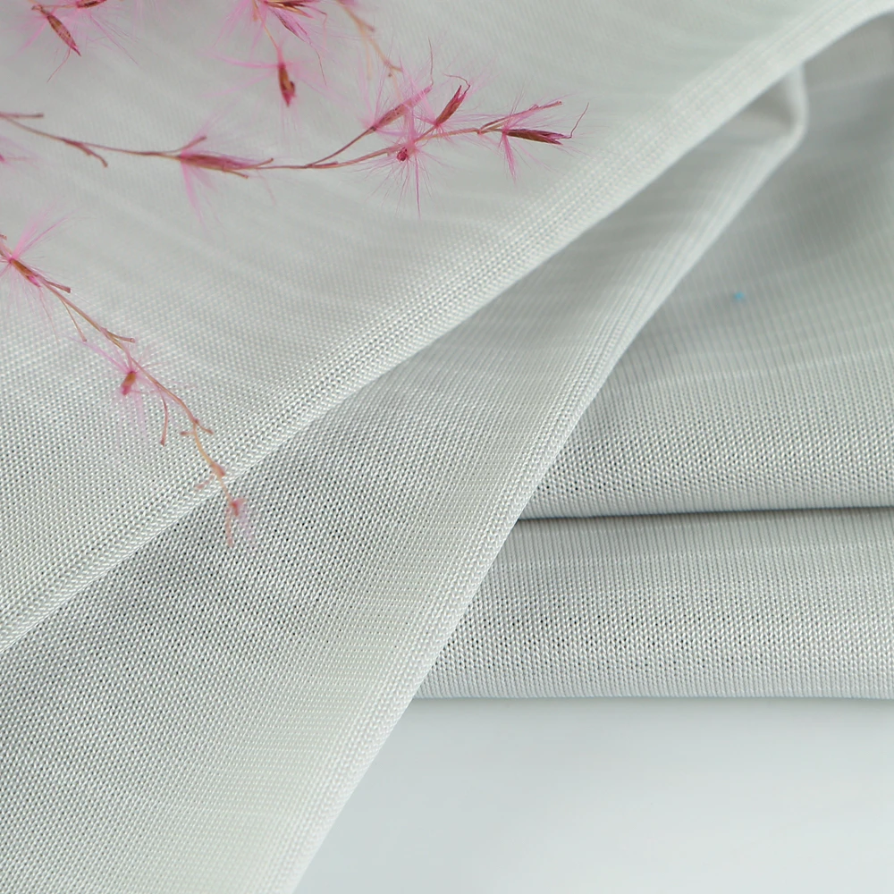 Smooth Touch Feel Textile Nylon Polyester Melange Stripe Design Knit Cool Fabric For Pillow Case