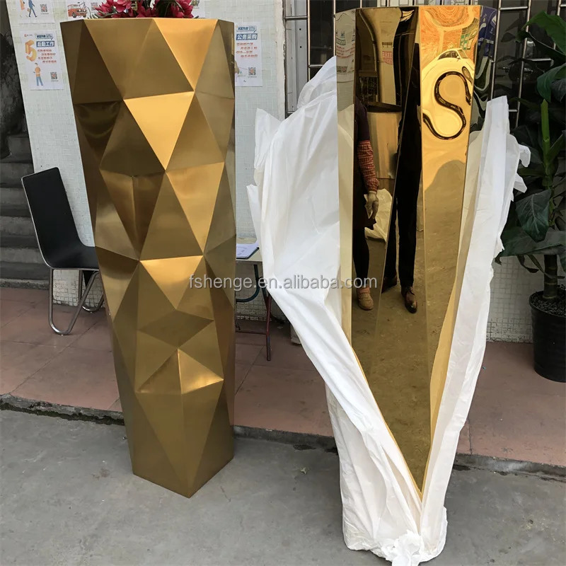 Modern home large gold flower pot indoor decorative floor vases for wedding center piece