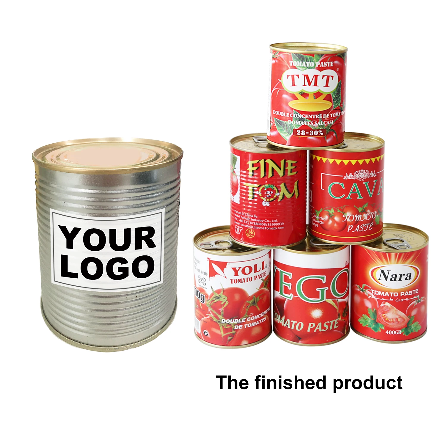 Factory Easy Open Tomato Paste in Drum Brix 36 38 28 30 Tin 2200g 400g 850g 3000g Ketchup Bag Sour Mason OEM Canned Tins