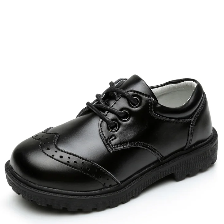 
YY10115S Factory wholesale elegant British style children black leather dress shoes school shoes formal shoes for boys 