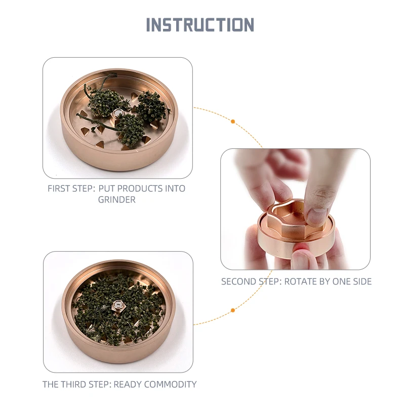 Mini food spice portable herb grinder tool machine set smoking accessories crusher 56MM