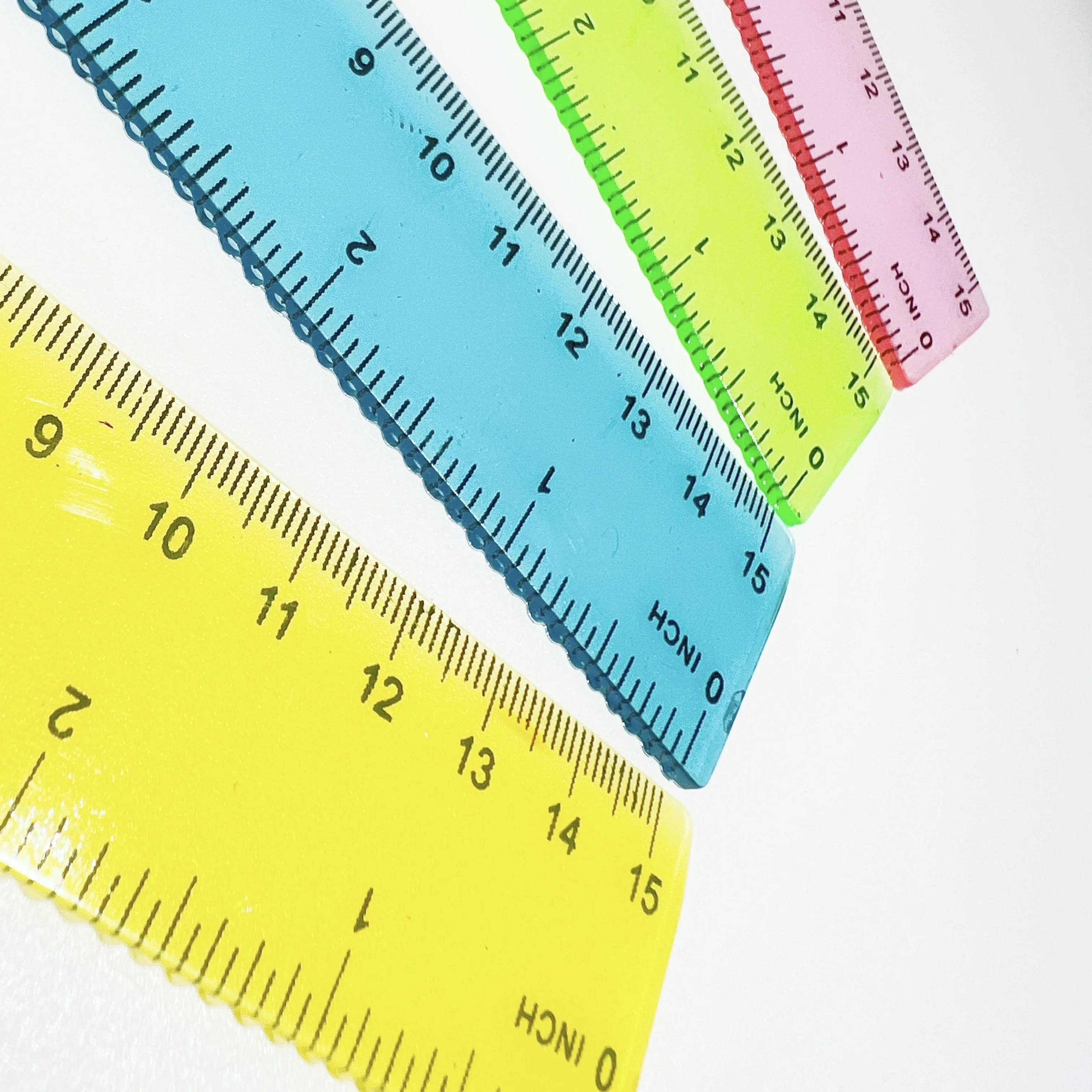 15cm Single Wave plastic quilt rulers advertising plastic transparent and colorful student custom logo drawing Straight ruler