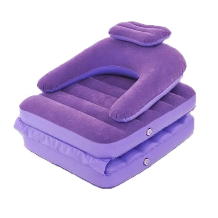 Best selling purple inflatable sofa bed indoor outdoor furniture folding inflatable lazy sofa chair with backrest