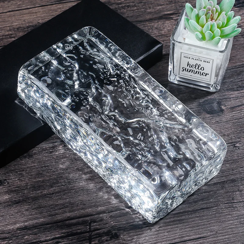 Wholesale Decoration Custom Solid Color Transparent Crystal Block Interior Wall Glass Brick