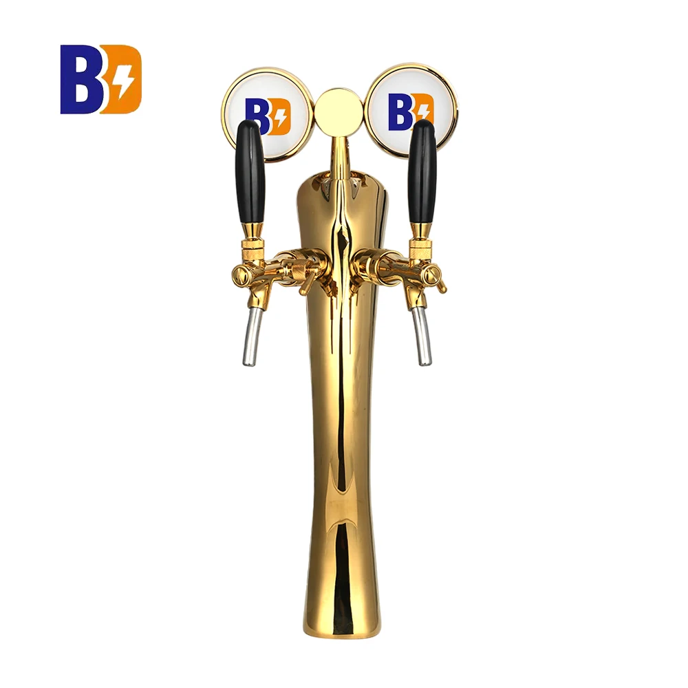 Hot Style Wholesale Brass Main Body Material 304 Stainless Steel Wine Tube Gold Beer Tower For Beer Party