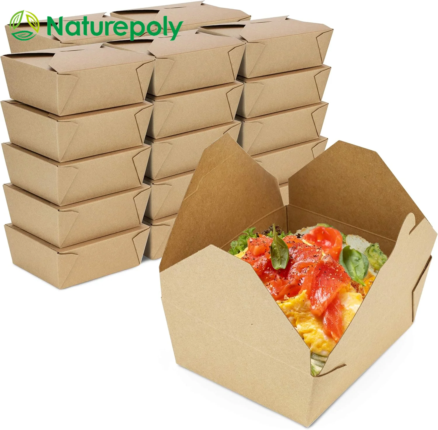 Microwaveable Kraft Brown Lunch Boxes To Go Container Take Out Food Container for Restaurant Catering and Party