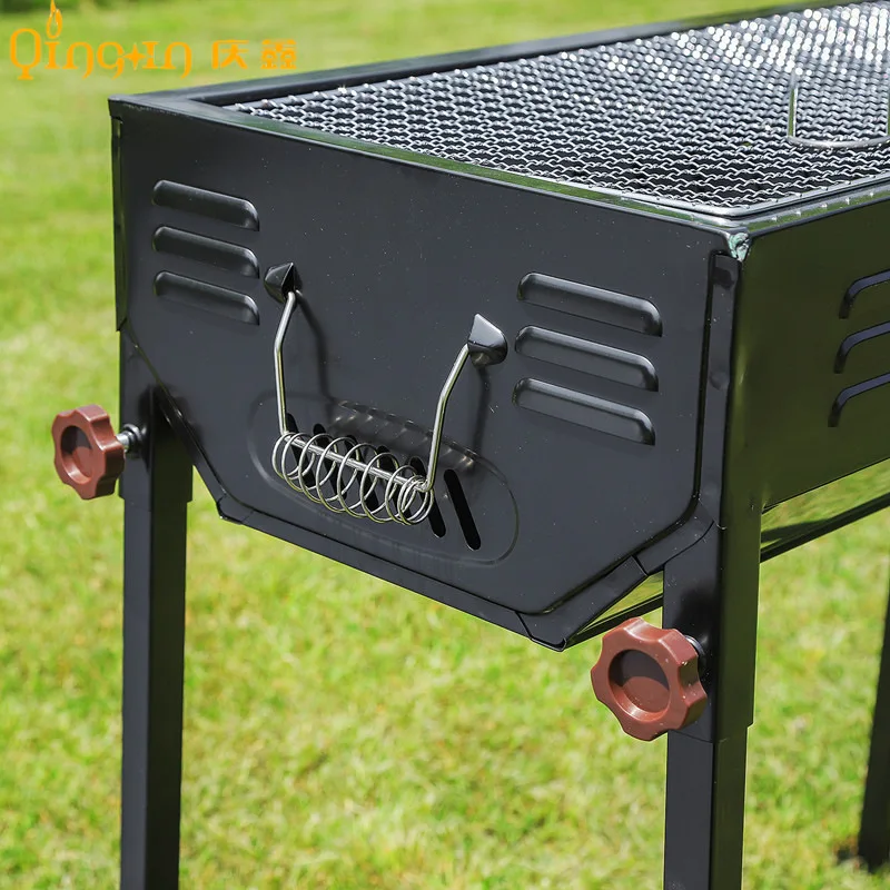Factory Low Price outdoor Camping Detachable adjustable height square bbq grill
