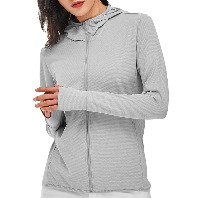 Wholesale Women Outdoor Plus Size Rash Guard Fishing Hiking Sun-protective Clothing with Thumb Hole Design