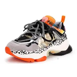 High Quality Genuine leather Sports Shoes Retro Chunky Sneakers for Women Thick Sole Casual Shoes Athletic Dad shoes