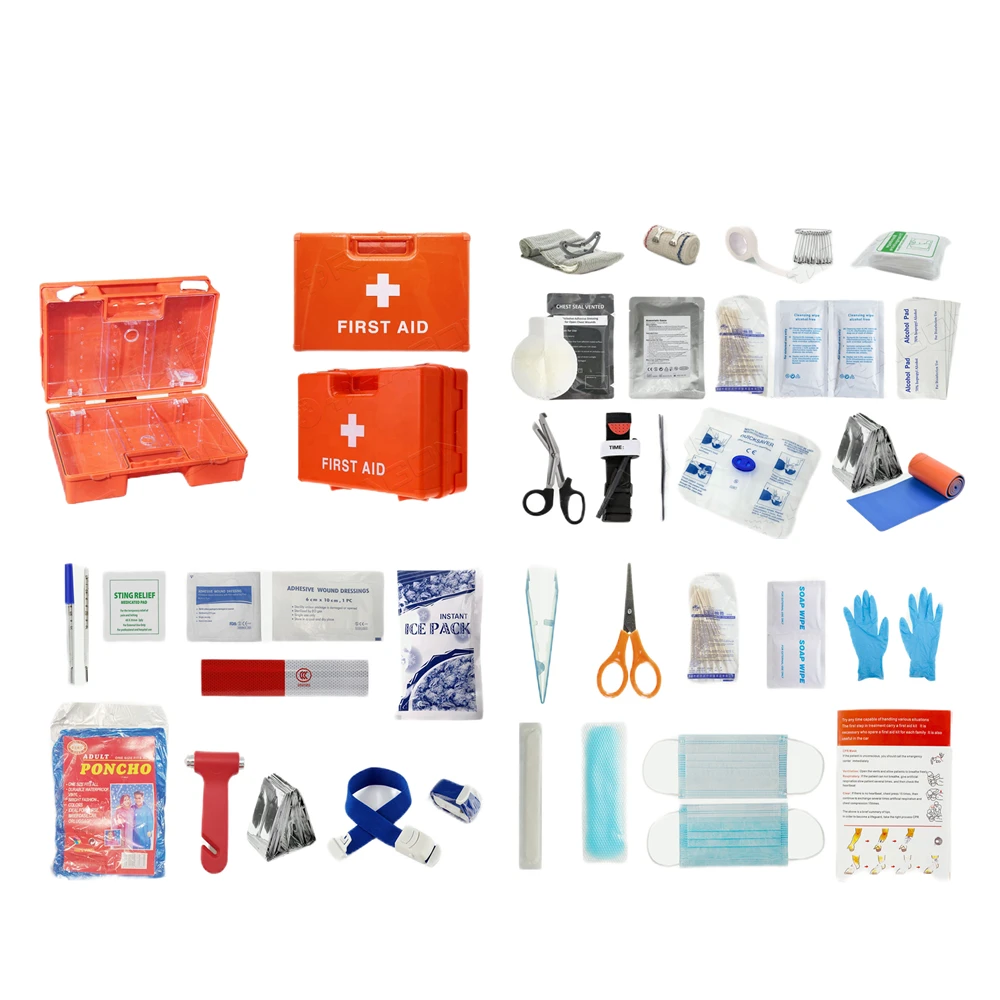 Ce Iso Wall Mounted Abs First Aid Kit Medicine Box with Medical Supplies for Car Home Outdoor Workplace