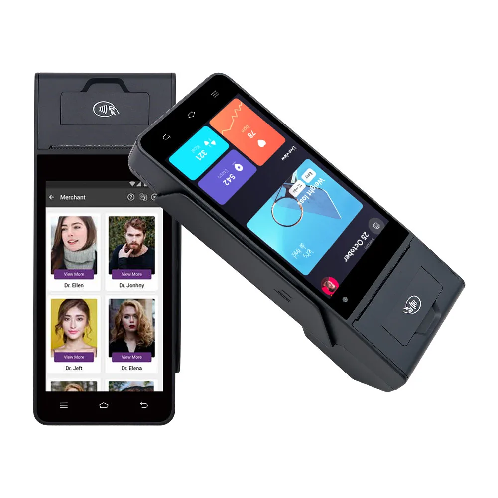 JUCCCE Android Pos Free Sdk Mini Pos System Cheap Price Z90 Handled Pos Machine All In One Epos Support Card Reader