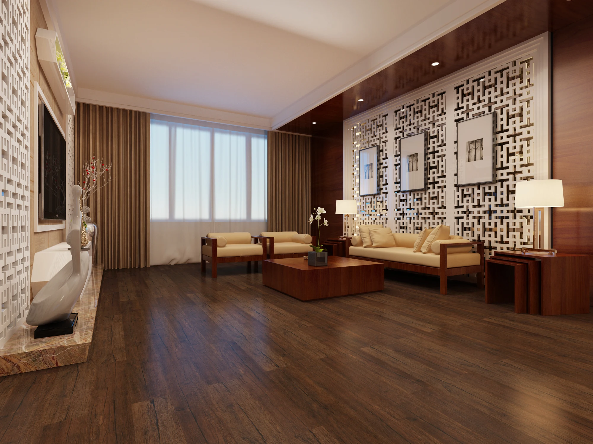 
New Design Waterproof Plastic Glue Back LVT Flooring Custom Size Thickness 