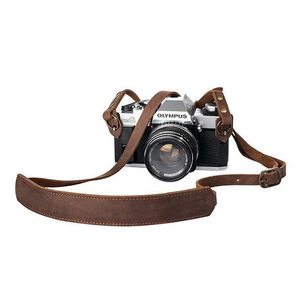 Индивидуальные регулируемый DSLR Плечевой шейный ремень из натуральной кожи для