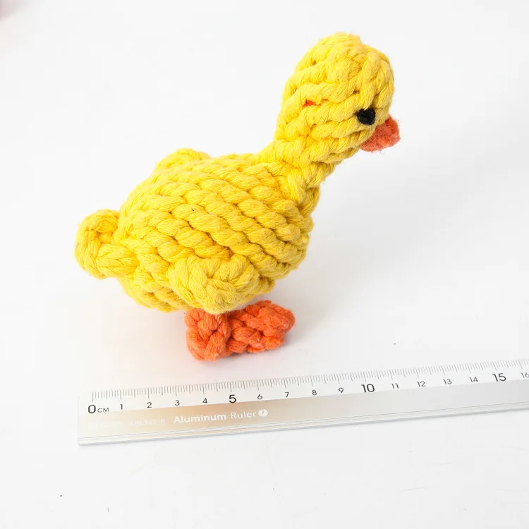 Cotton Rope Crinkle Cute Dog Duck Toy Durable Dog Chew Toys Interactive 5.5*3.5in