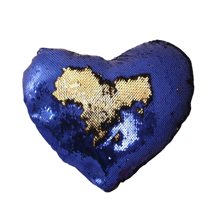 
Heart shaped kids decorative sublimation heart sequin pillow 