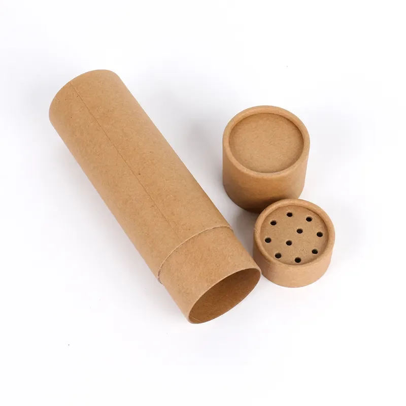 Biodegradable Shaker Cardboard Containers 3g 5g Powder Packaging Jar Spice Salt Paper Tube With Sifter